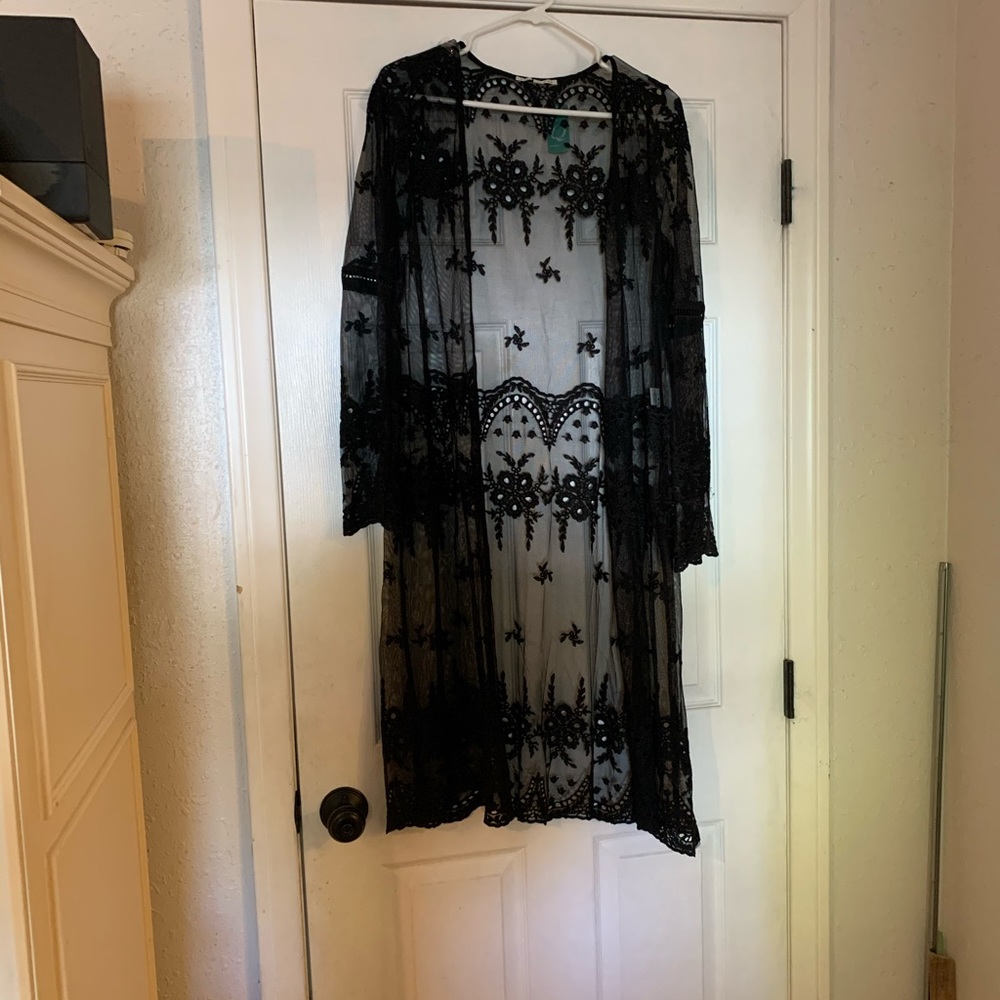 Bathing suit cover up or cover up in black Komodo